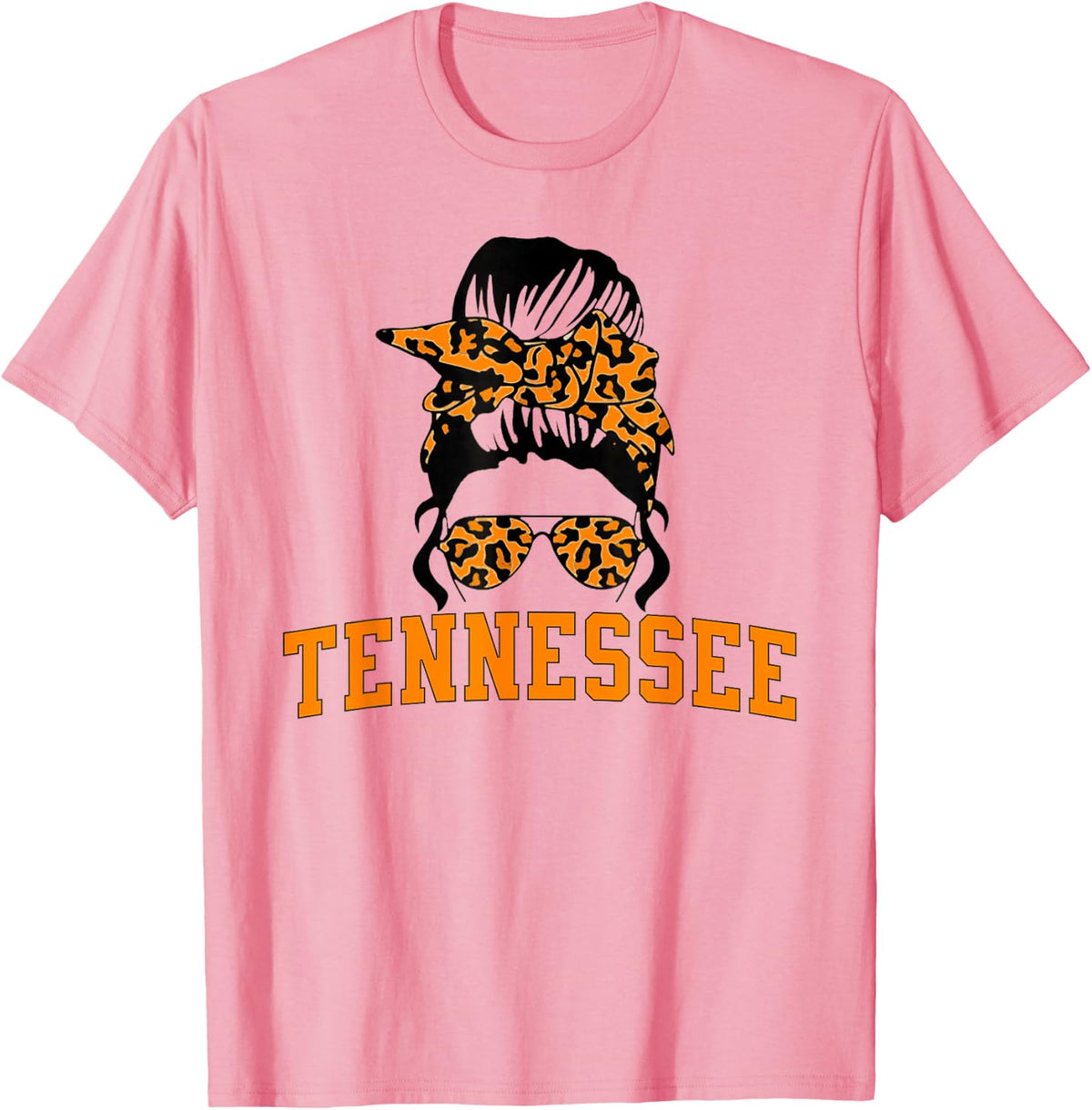Tennessee State Women's Kids TN Orange Fan Messy Bun Hair T-Shirt