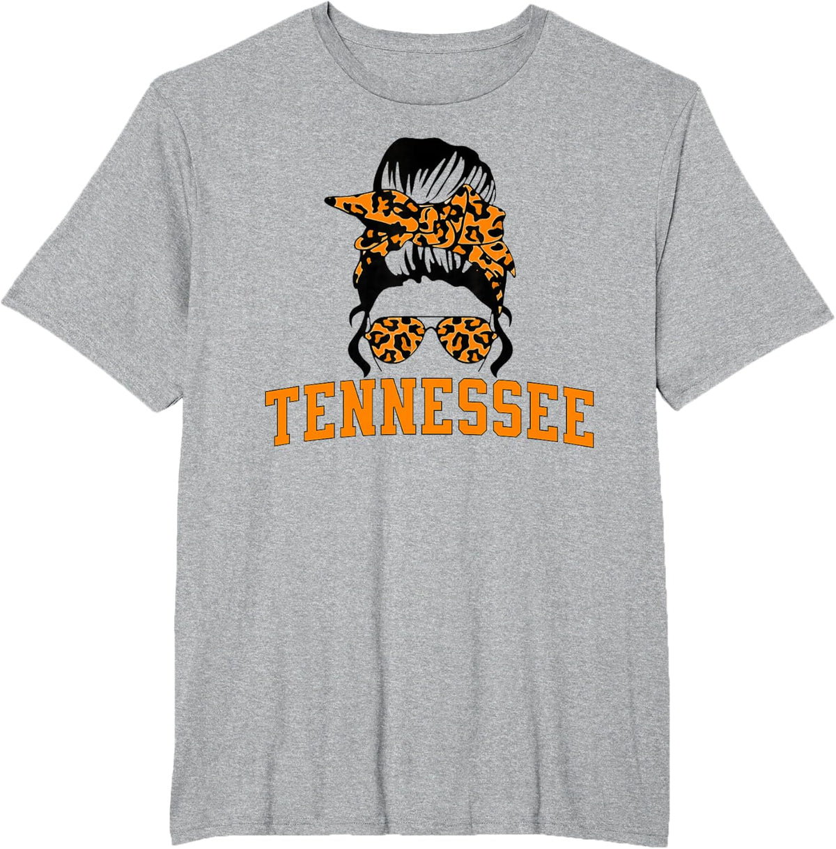 Tennessee State Women's Kids TN Orange Fan Messy Bun Hair T-Shirt