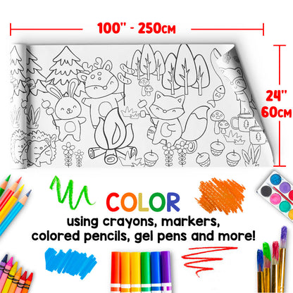 Giant Coloring Paper Activity Roll for Kids, 24"X100"