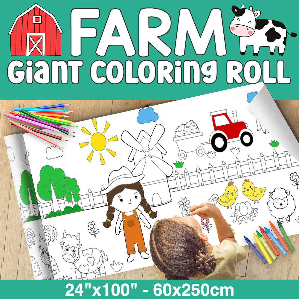 Giant Coloring Paper Activity Roll for Kids, 24"X100"