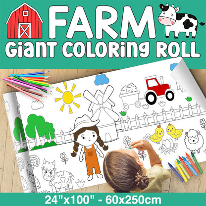 Giant Coloring Paper Activity Roll for Kids, 24"X100"
