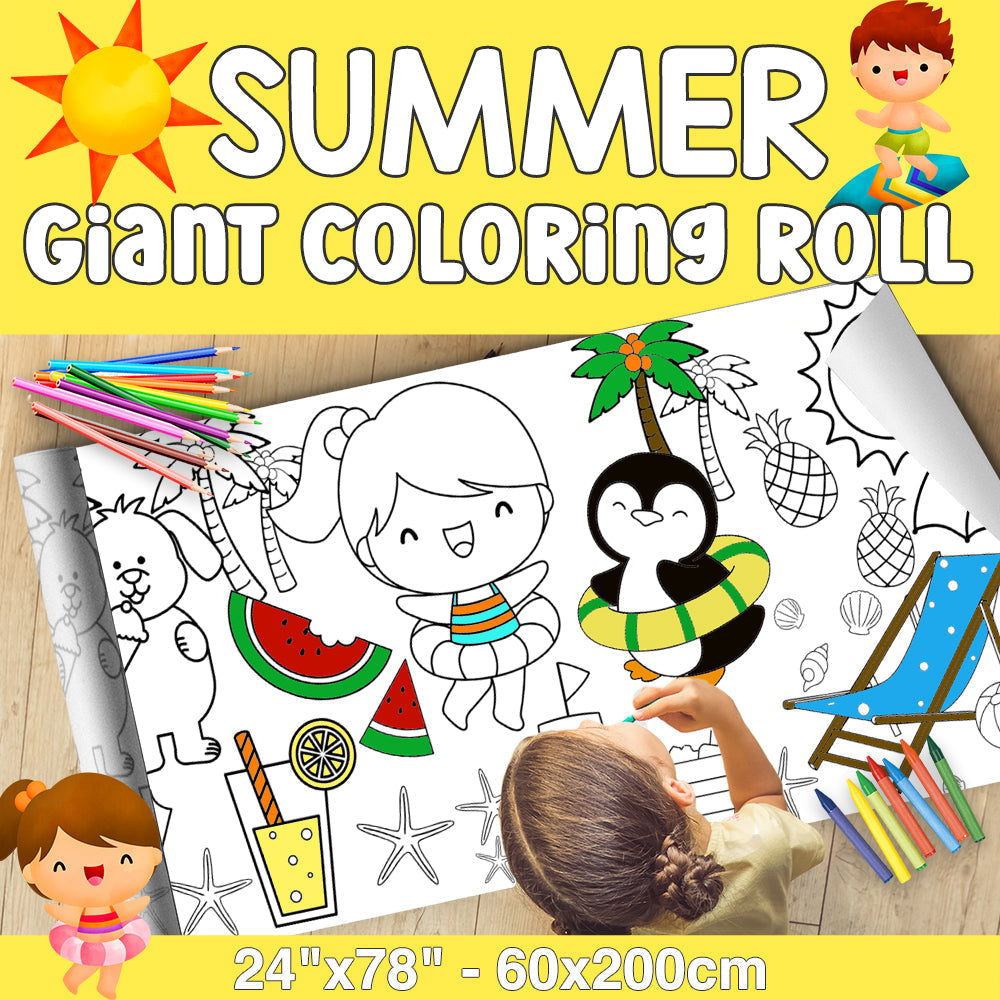 Giant Coloring Paper Activity Roll for Kids, 24"X100"
