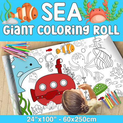 Giant Coloring Paper Activity Roll for Kids, 24"X100"