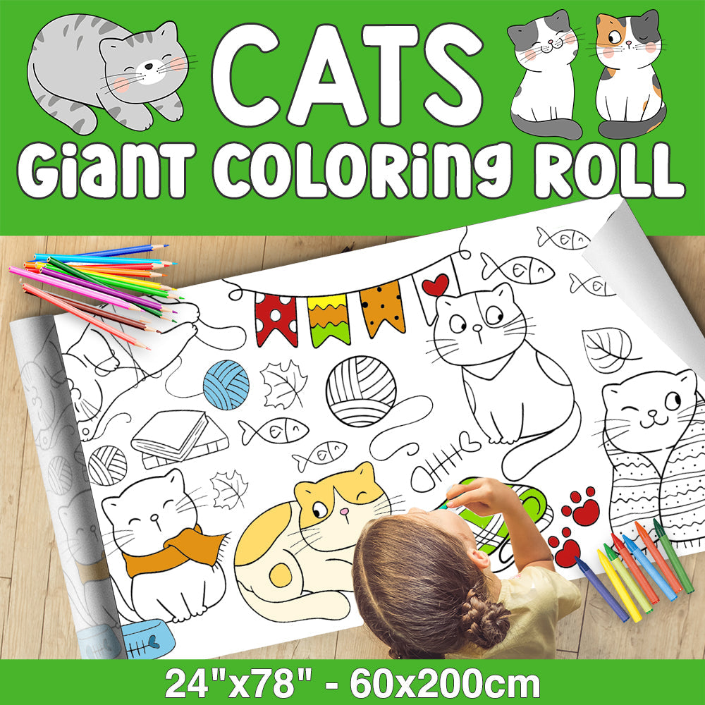 Giant Coloring Paper Activity Roll for Kids, 24"X100"