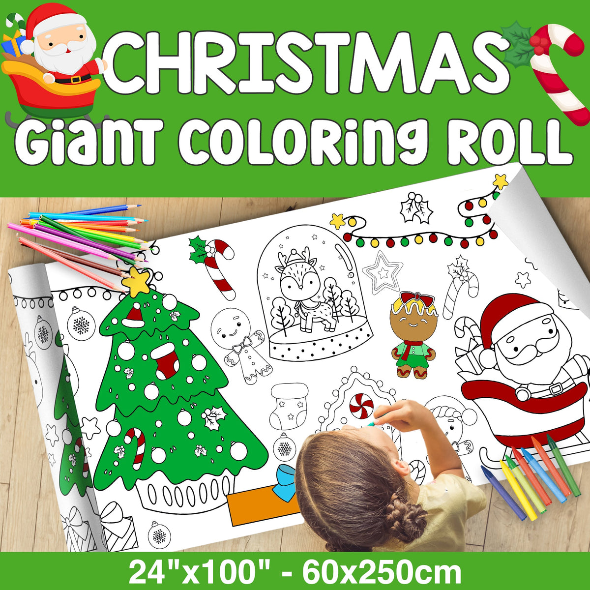 Giant Coloring Paper Activity Roll for Kids, 24"X100"