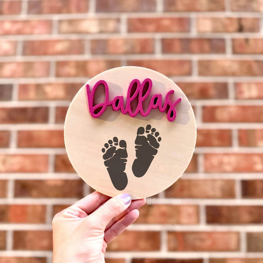 3D Name Baby Arrival Announcement Sign
