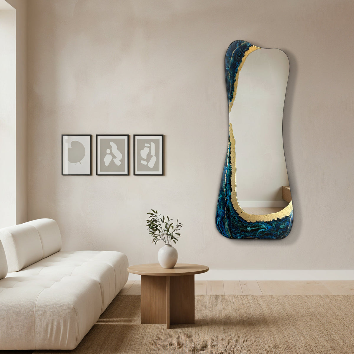 Hand Sculptured Irregular Wall Mirror – Tatiana Glen | Abyss Passage