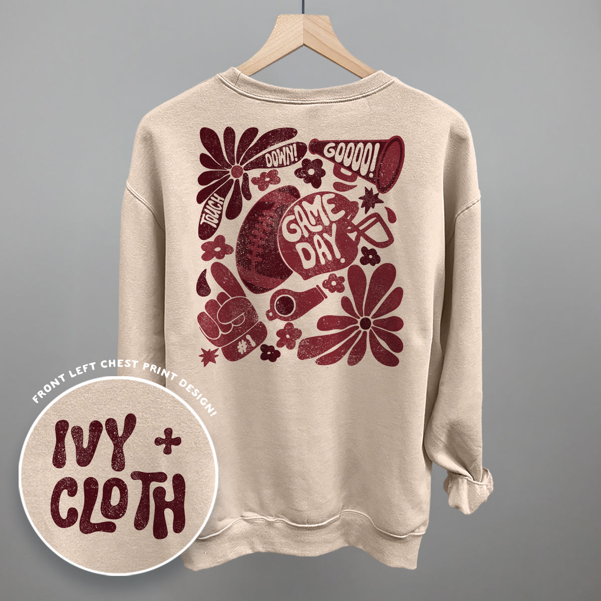 Floral Game Day Maroon (Back Print)