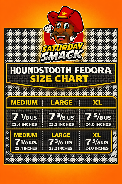 Saturday Smack Houndstooth Game Day Fedora for Alabama Fans Bear Byrant