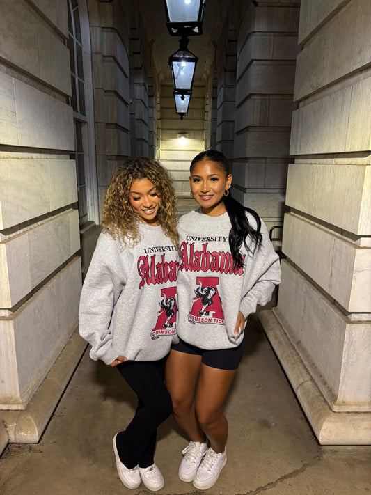 The Old English Crewneck – University of Alabama (100% Cotton, Heavyweight)