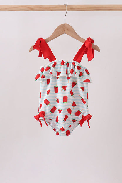 Red Watermelon Upf Swim One-Piece