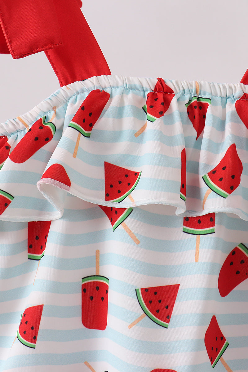 Red Watermelon Upf Swim One-Piece