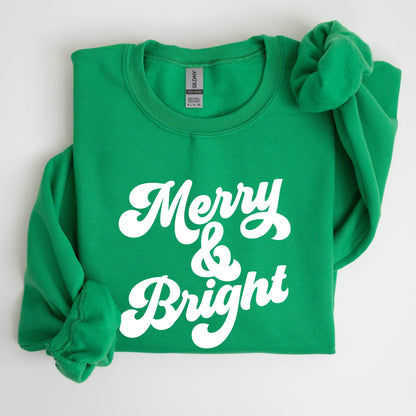 Merry and Bright, Classic Christmas, Winter, Santa, Xmas Sweatshirt