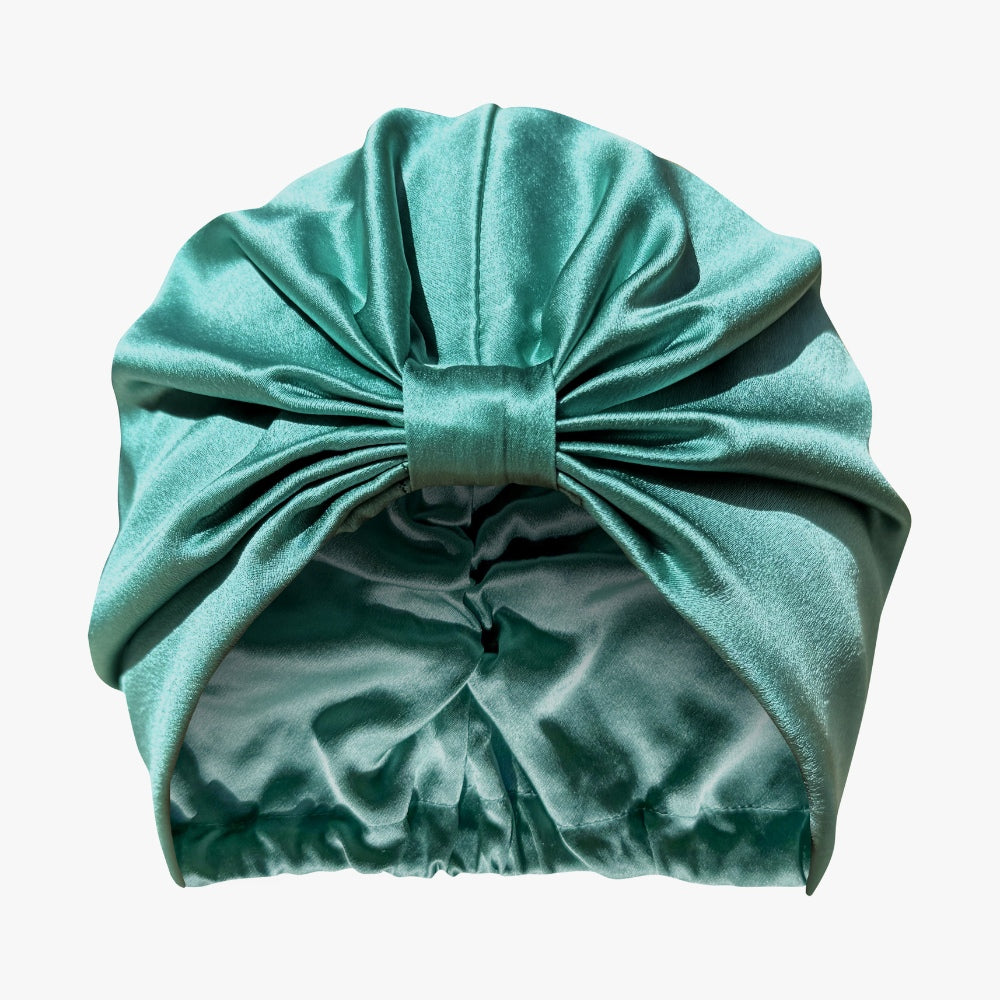 Organic Silk Hair Bonnet Jade Green
