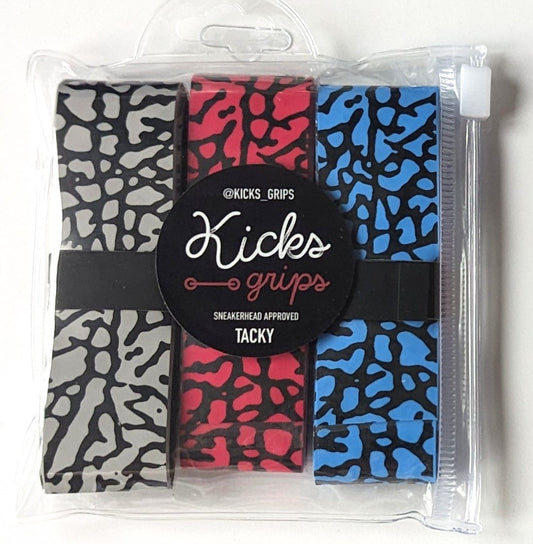 Pickleball/Tennis Overgrip Grip Tape from Kicks Grips - Elephant Print (3-Pack)