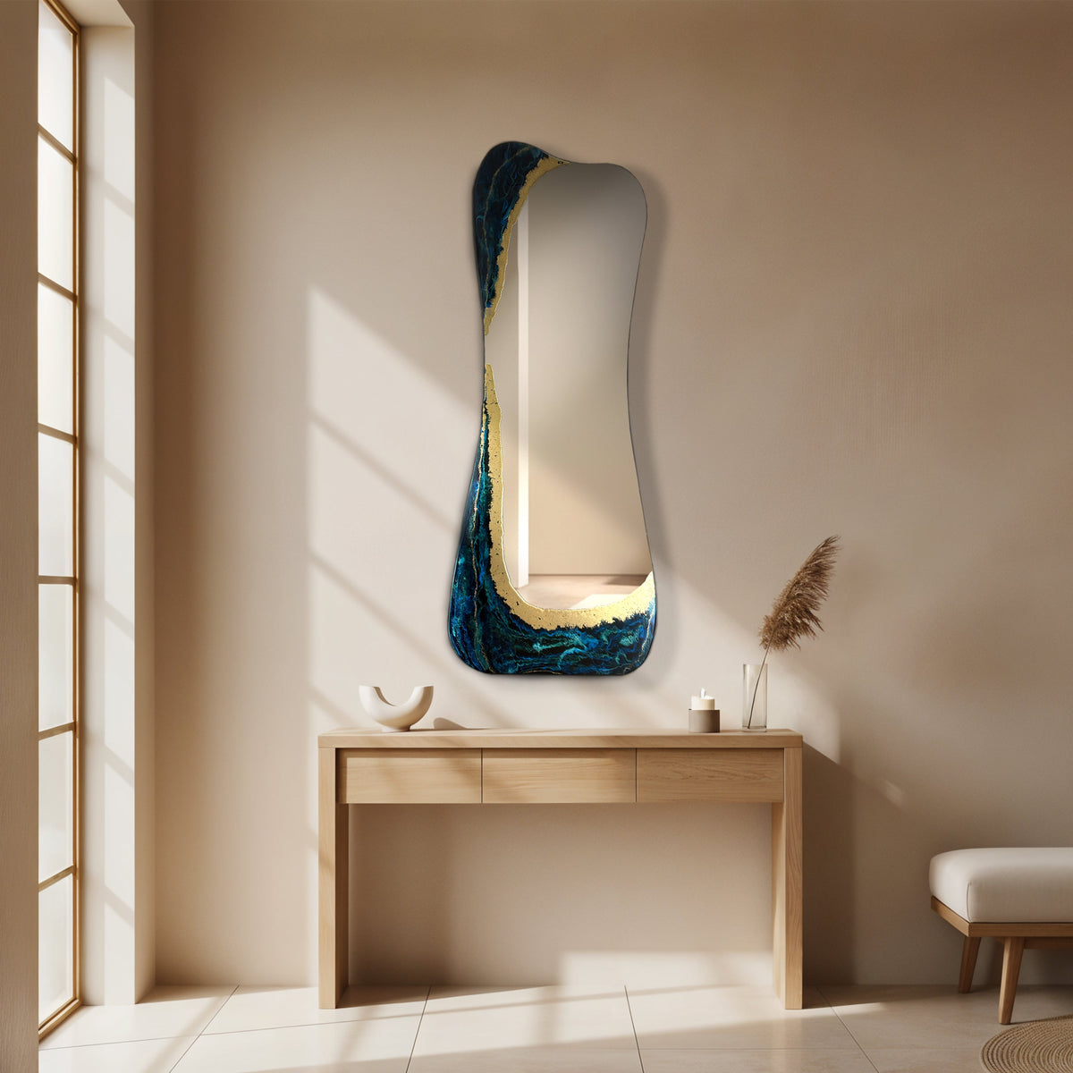 Hand Sculptured Irregular Wall Mirror – Tatiana Glen | Abyss Passage