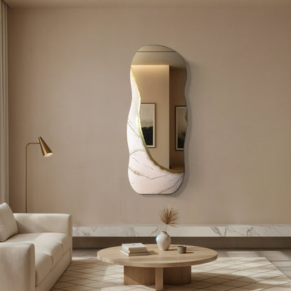 Ivory Vein – Freestanding Irregular White Marble Wall Décor