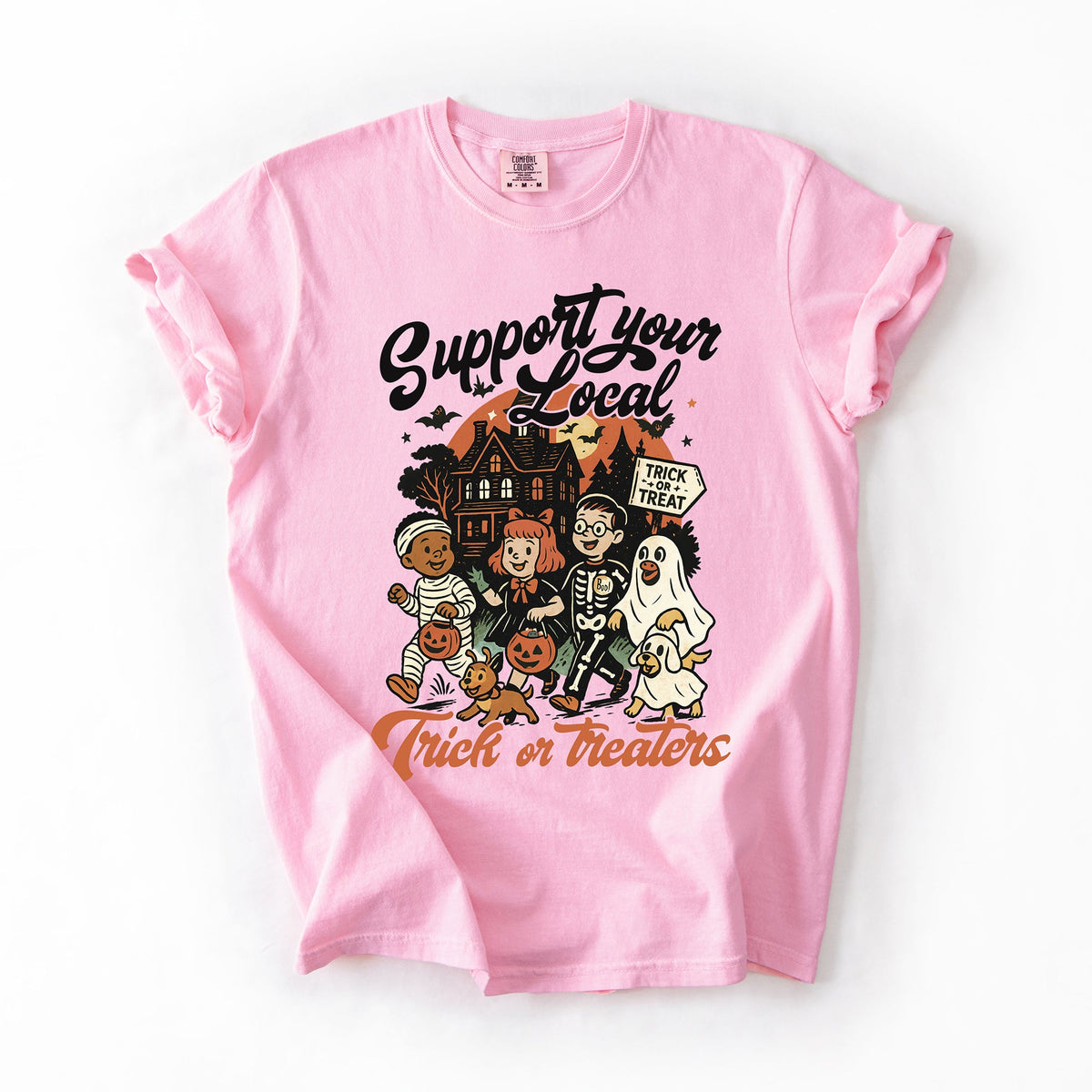 Support Your Local Trick or Treaters Halloween Costume Night Edition Comfort Colors Tee