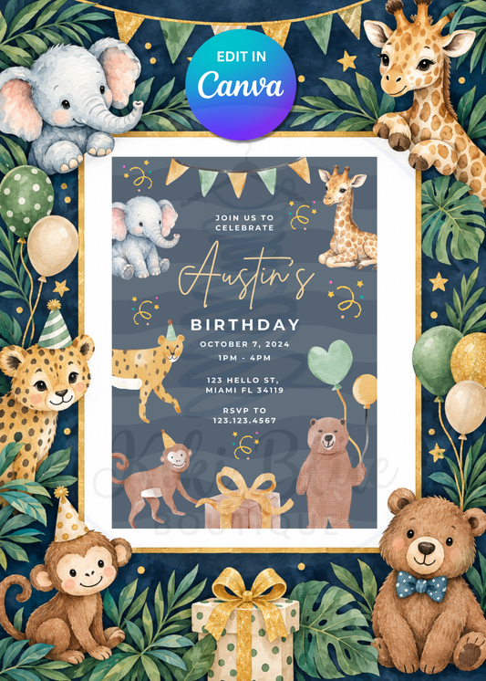 Safari Birthday Invite