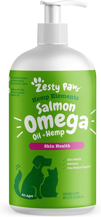 Zesty Paws Wild Alaskan Omega-3 Oil 8.5 Oz – Skin & Coat Support for Pets