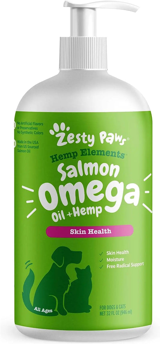 Zesty Paws Wild Alaskan Omega-3 Oil 8.5 Oz – Skin & Coat Support for Pets