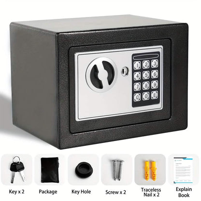 Fireproof Digital Home Safe with Keypad, Sensor Light & Money Bag-Silver
