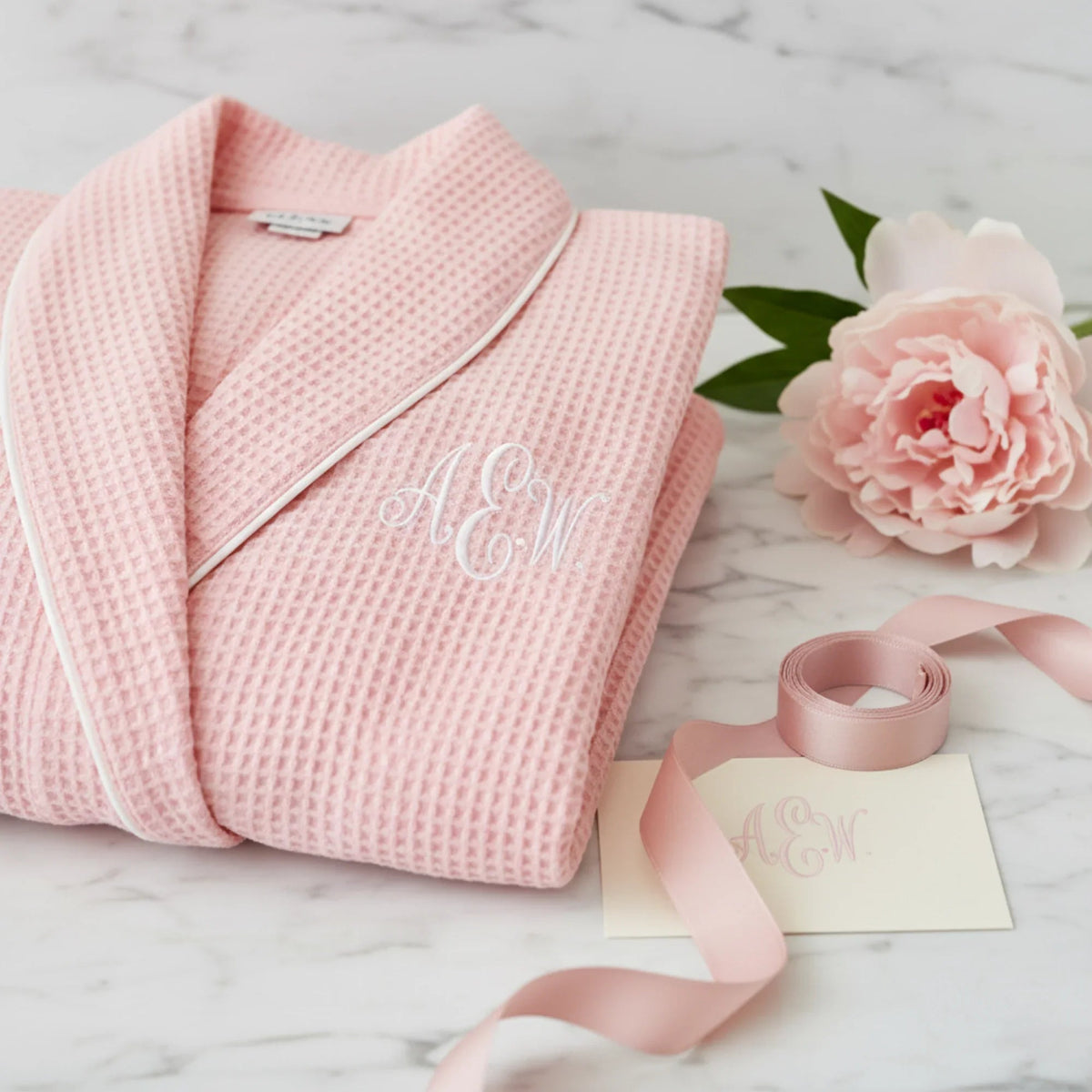 Women’s Waffle Piping Bathrobe – Lightweight Spa-Style Comfort