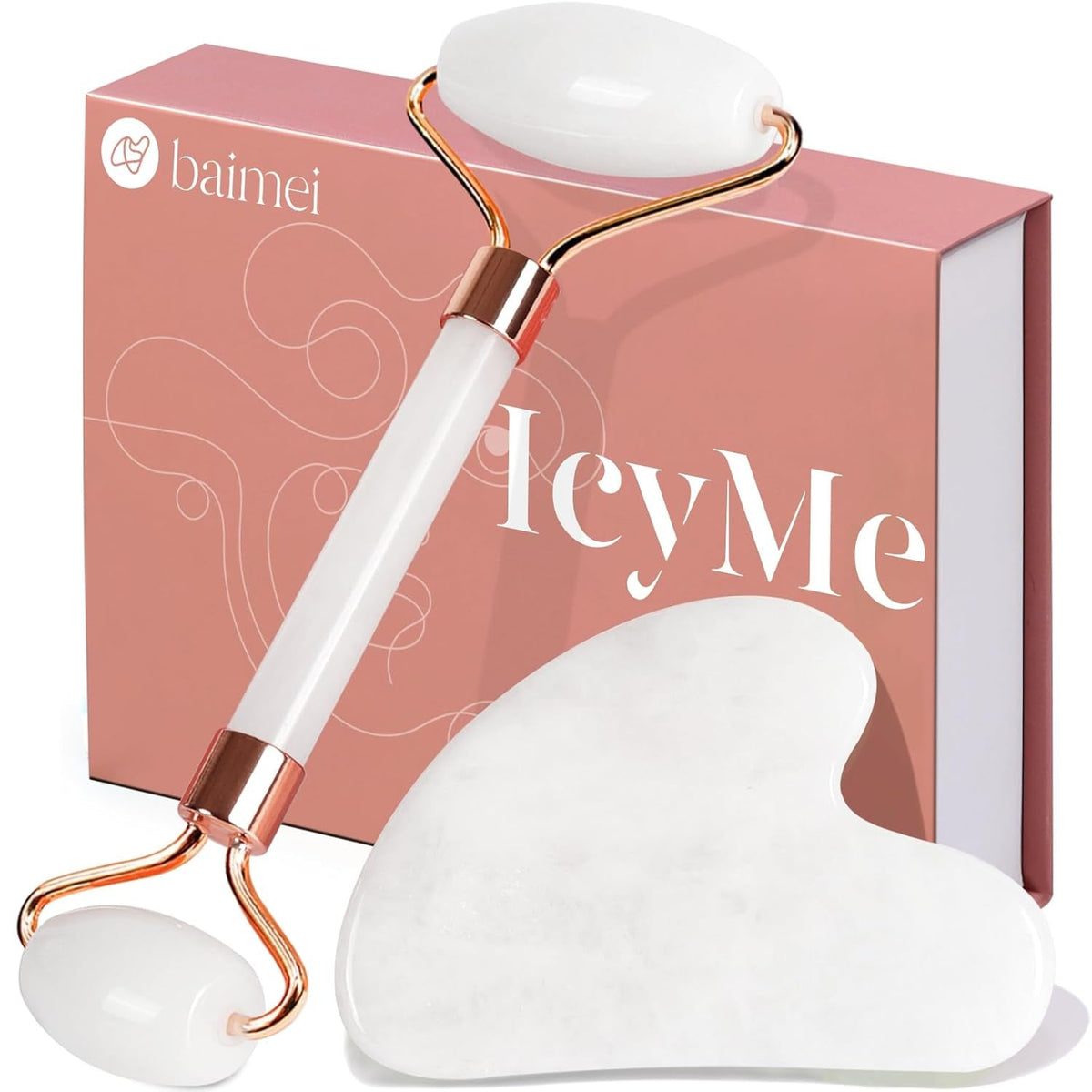 Baimei Icyme Gua Sha & Jade Roller Facial Tools