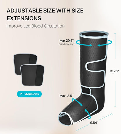 Alljoy Leg Massager for Circulation and Pain Relief Fsa, Gifts for Dad Mom Mothers Day Fathers Day, Leg Massager with Heat and Compression Helpful for Vericose Veins, Fatigue, Cramps, Swelling, Edema