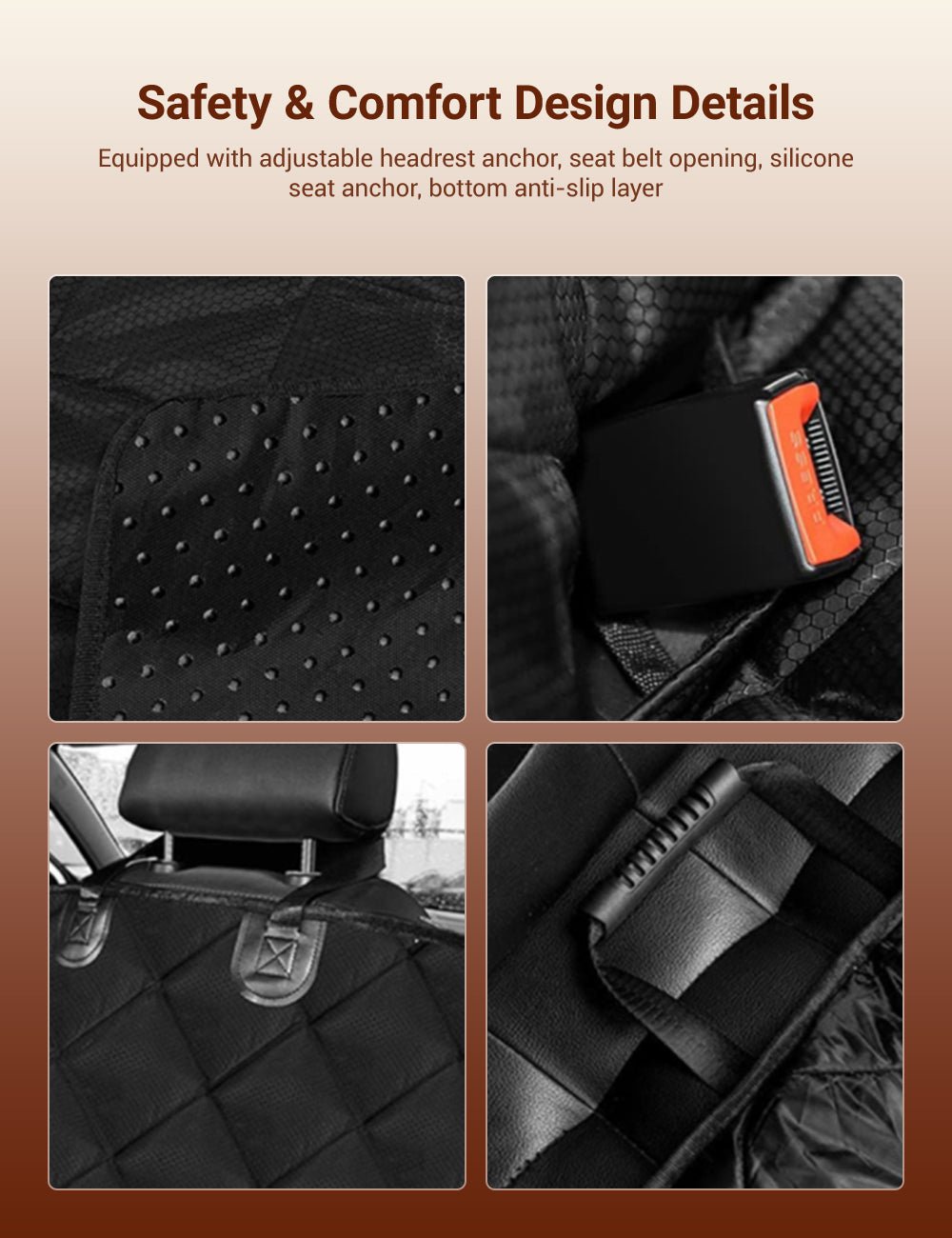 Dog Seat Cover with Double Zipper for Model 3/Y/S/X/Cybertruck