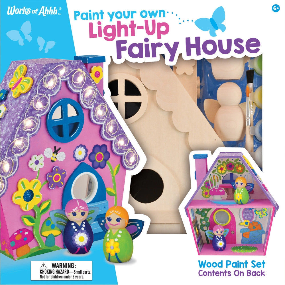 Light-Up Fairy House Wood Craft & Paint Kit