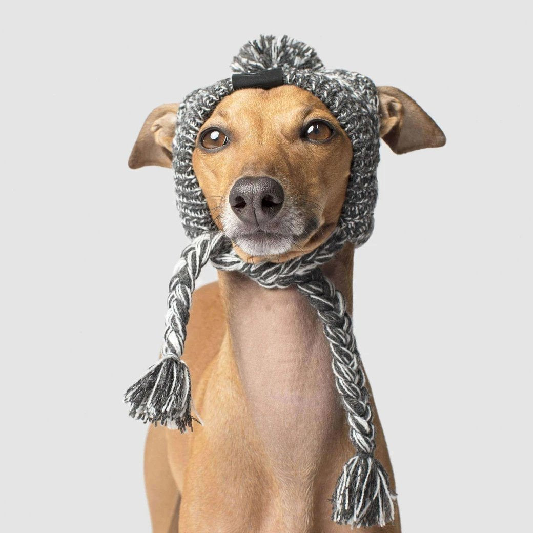 Autumn Winter Warm Knitted Pet Hats with Fluffy Ball