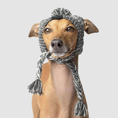 Autumn Winter Warm Knitted Pet Hats with Fluffy Ball