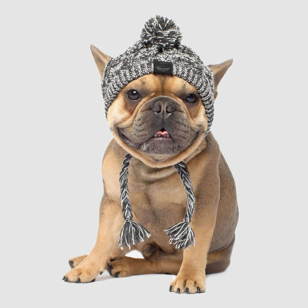 Autumn Winter Warm Knitted Pet Hats with Fluffy Ball