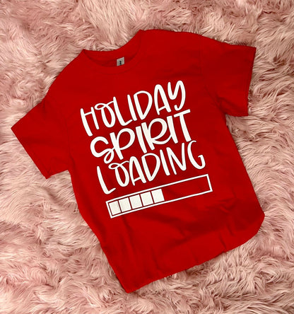 Women's Christmas Holiday Spirit Loading Graphic Tee Shirt