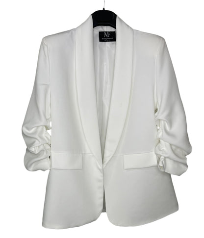 University of Alabama a Logo Ruched White Blazer